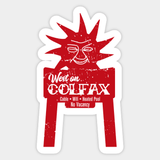 West on Colfax Red Motel Sticker